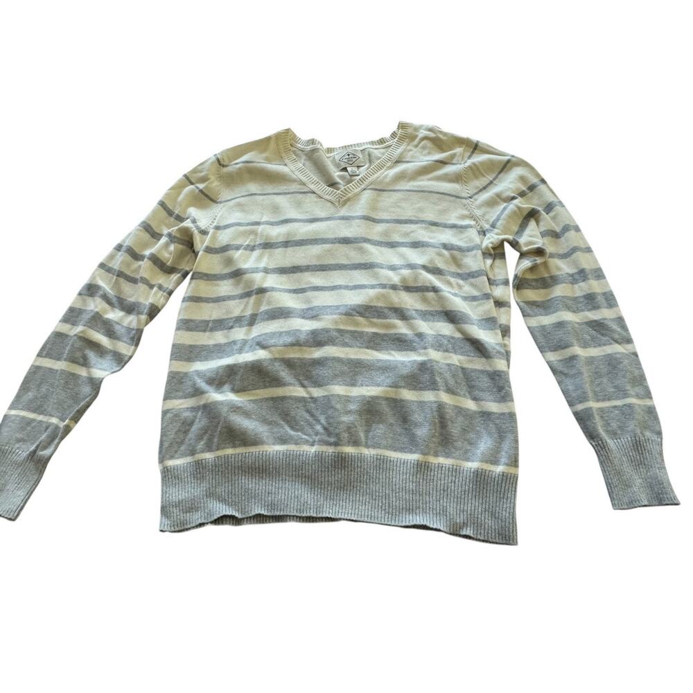 St Johns Bay Women’s Large Striped V Neck Elastic Waistband Quality Apparel